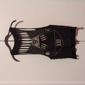 witchy sliced graphic muscle tank